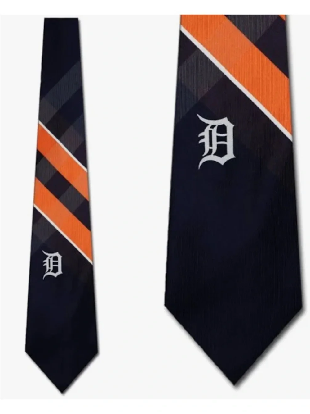 Detroit Tigers Navy & Orange Striped Tie necktie NWT